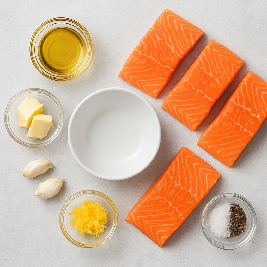 Ingridients-Lemon-Butter-Salmon-with-Orzo-Spinach-Feta-Easy-Weeknight-Recipe