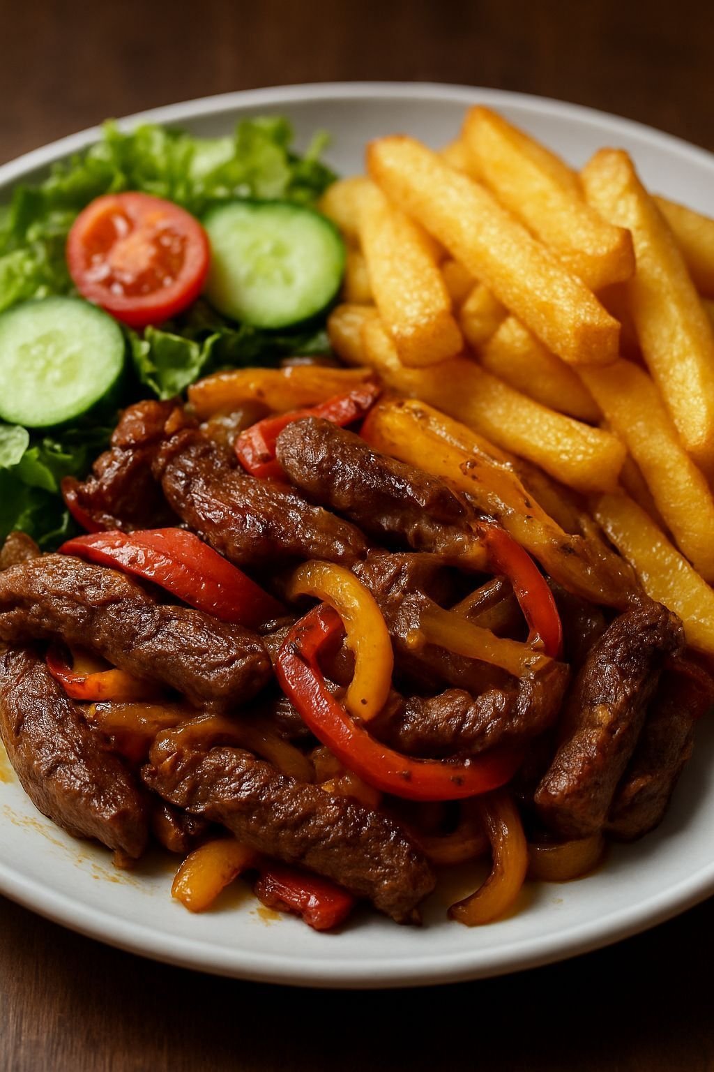 Steak-Fajitas-with-Fries-Fresh-Garden-Salad-Easy-FlavorPacked-Weeknight-Dinner-Preparing-