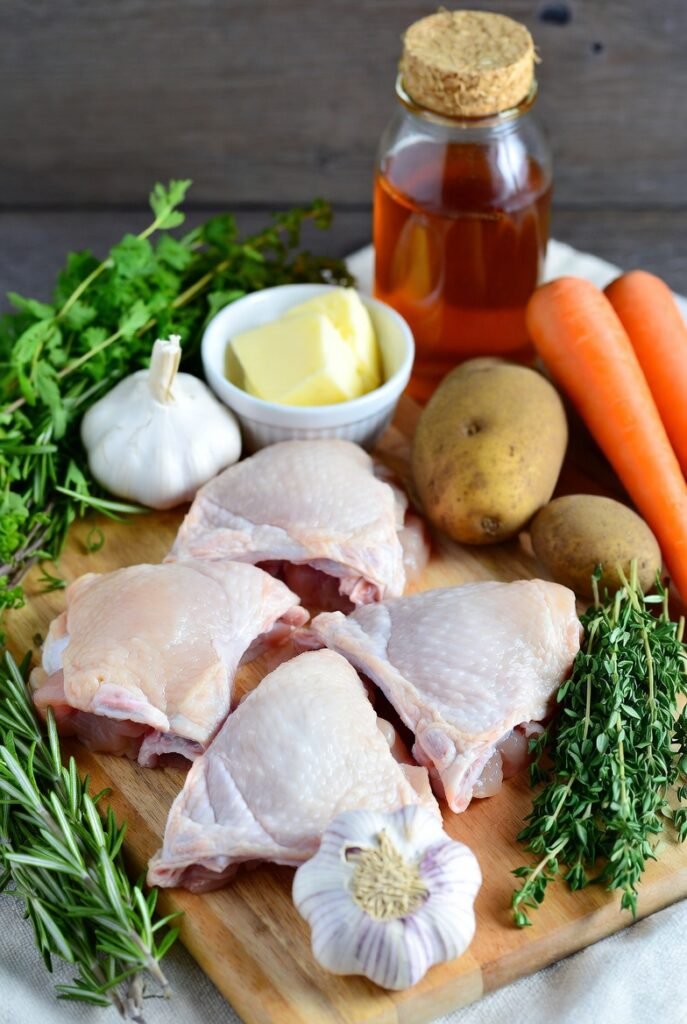 Juicy Herbed Roasted Chicken with Mashed Potatoes & Glazed Carrots ingredients 